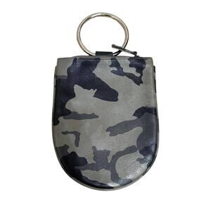 Kim White Women's Round Chain‎ Camouflage Gray Coin Purse